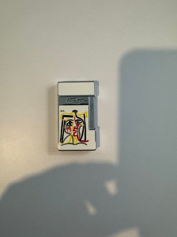DuPont Slimmy Picasso White Chrome Lacquer Lighter