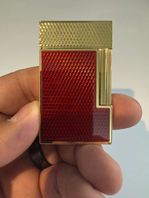 DuPont Ligne 2 Red Lacquer Dual Flame Lighter - Image 2