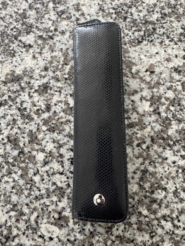 Mont Blanc Chrome Writing Pen & Leather Case - Image 2