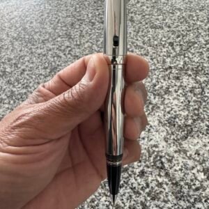 Mont Blanc Chrome Writing Pen & Leather Case