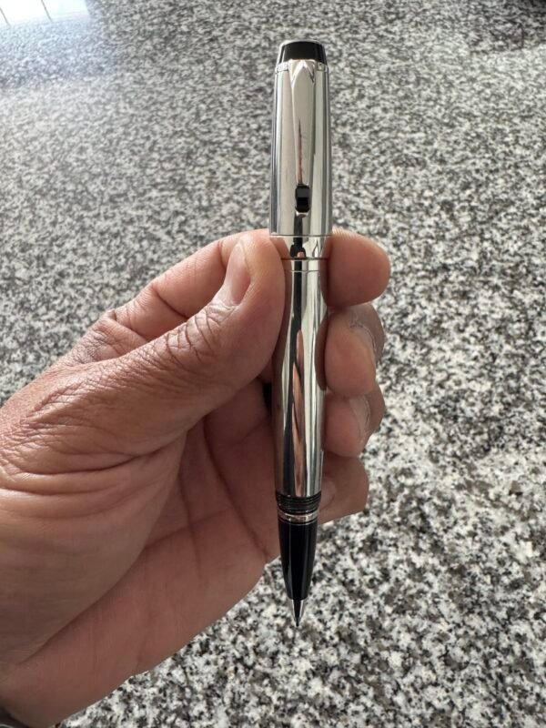Mont Blanc Chrome Writing Pen & Leather Case