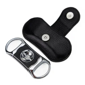 The V Cutter in Black Leather Pouch